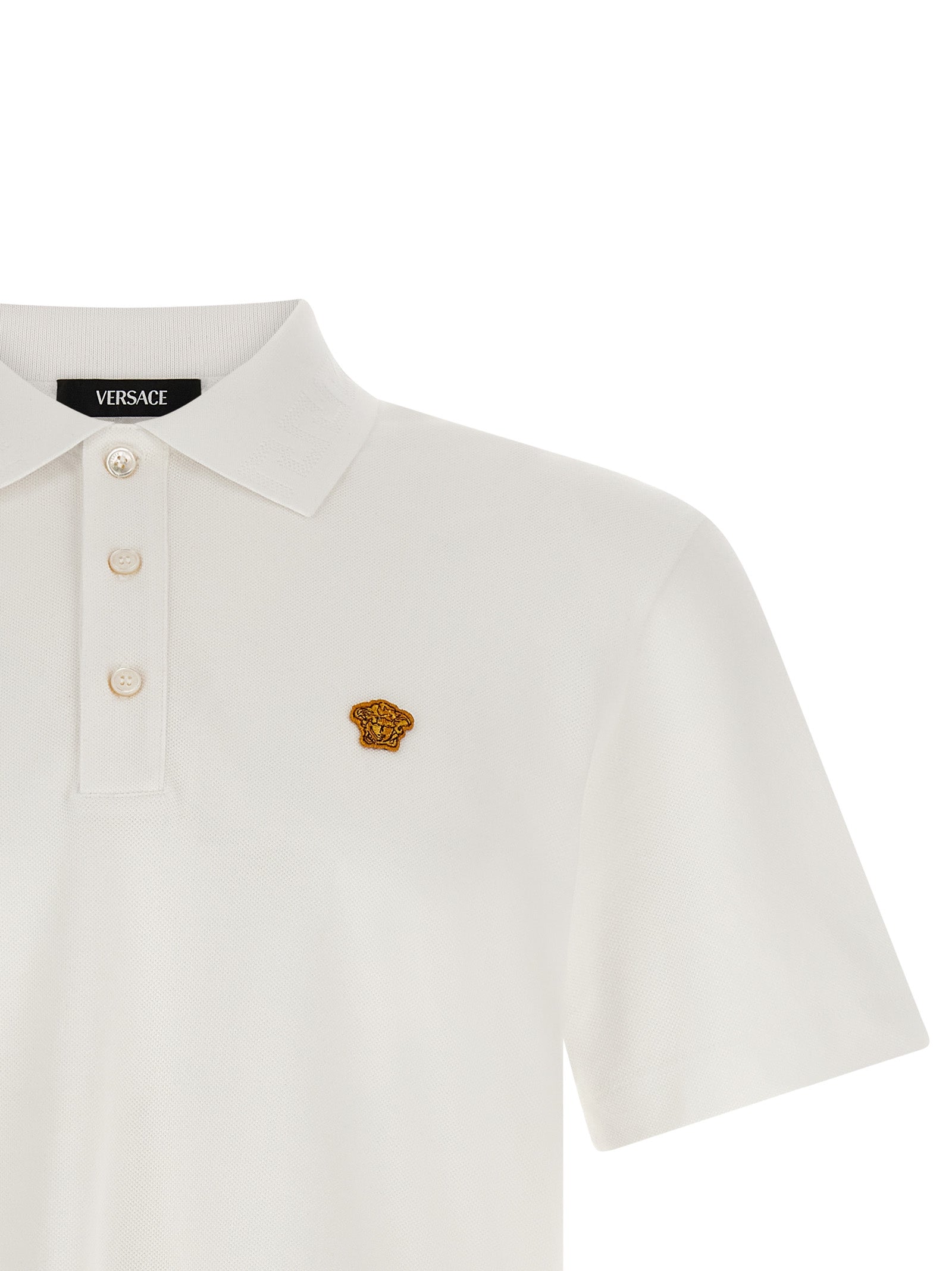 Weißes Poloshirt aus Baumwolle