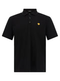 Schwarzes Baumwoll-Poloshirt
