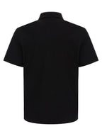 Schwarzes Baumwoll-Poloshirt