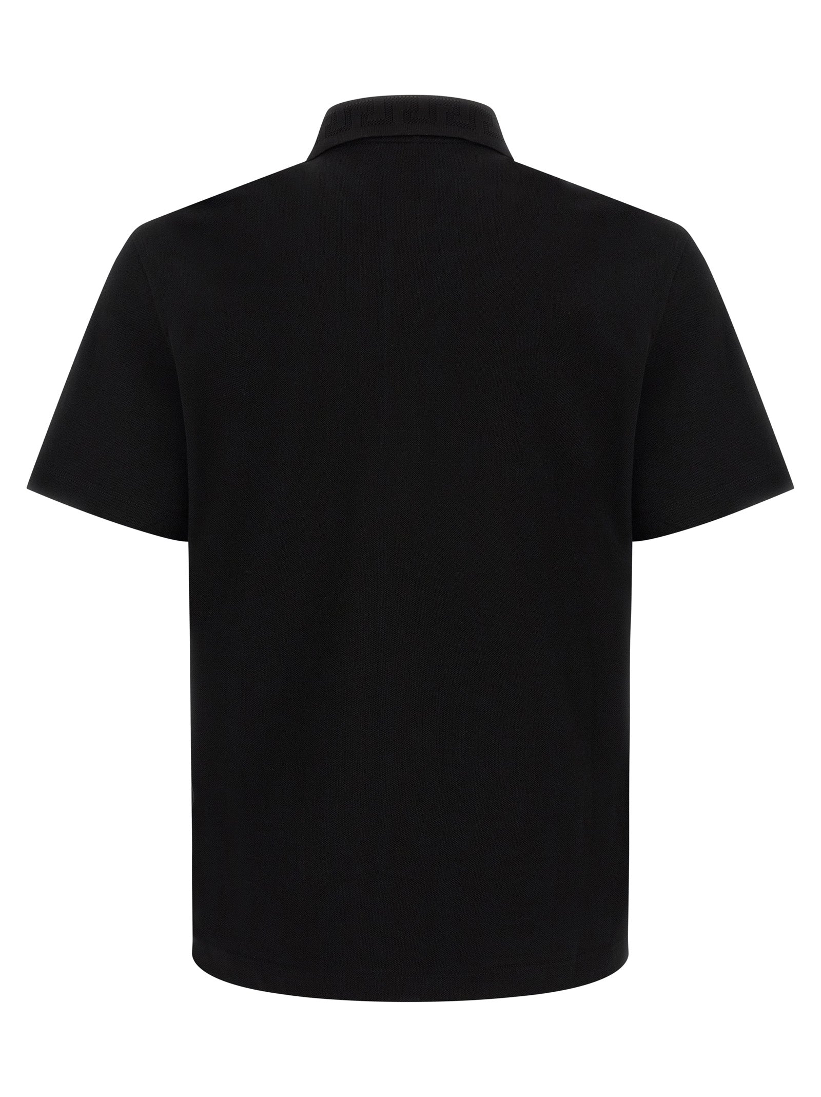 Schwarzes Baumwoll-Poloshirt
