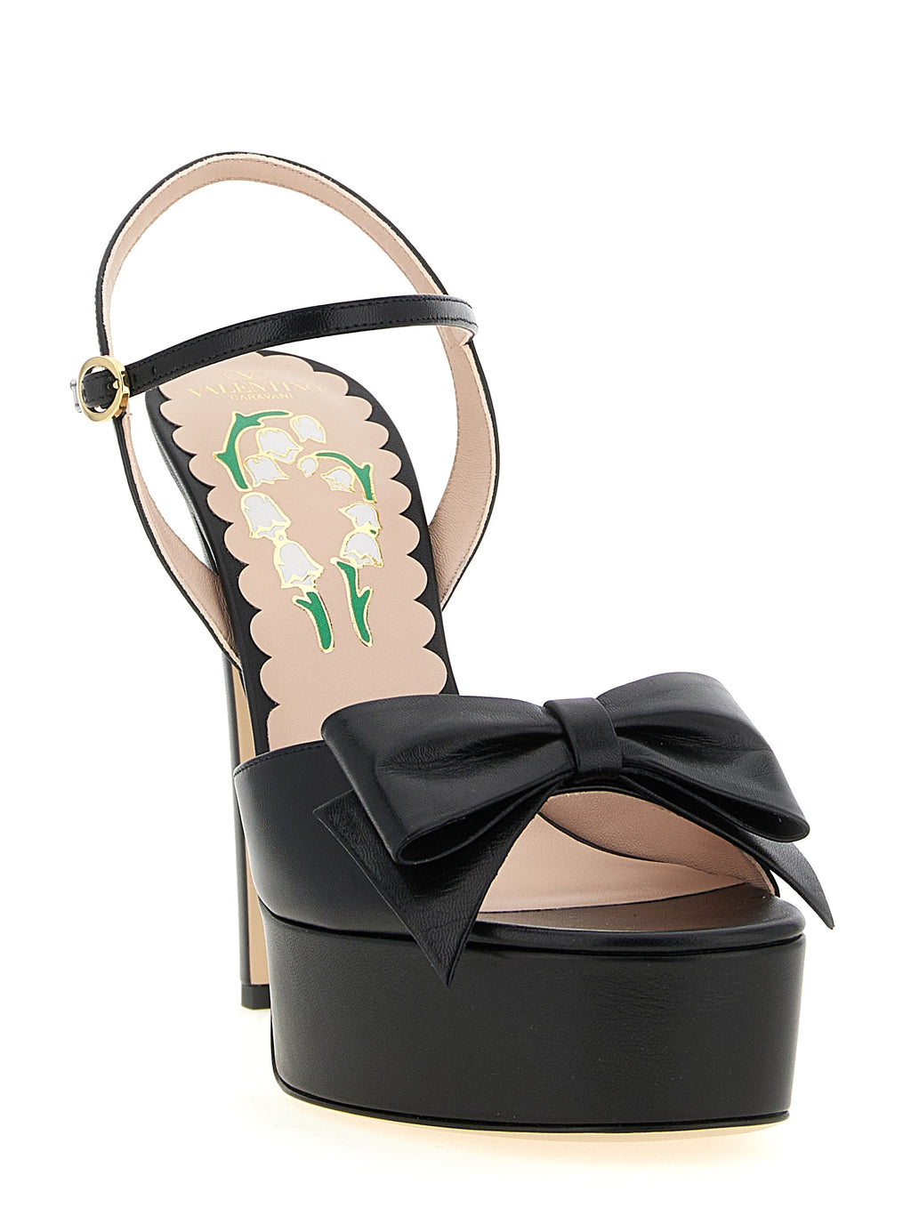 Schwarze Stiletto-Sandalen aus Kalbsleder