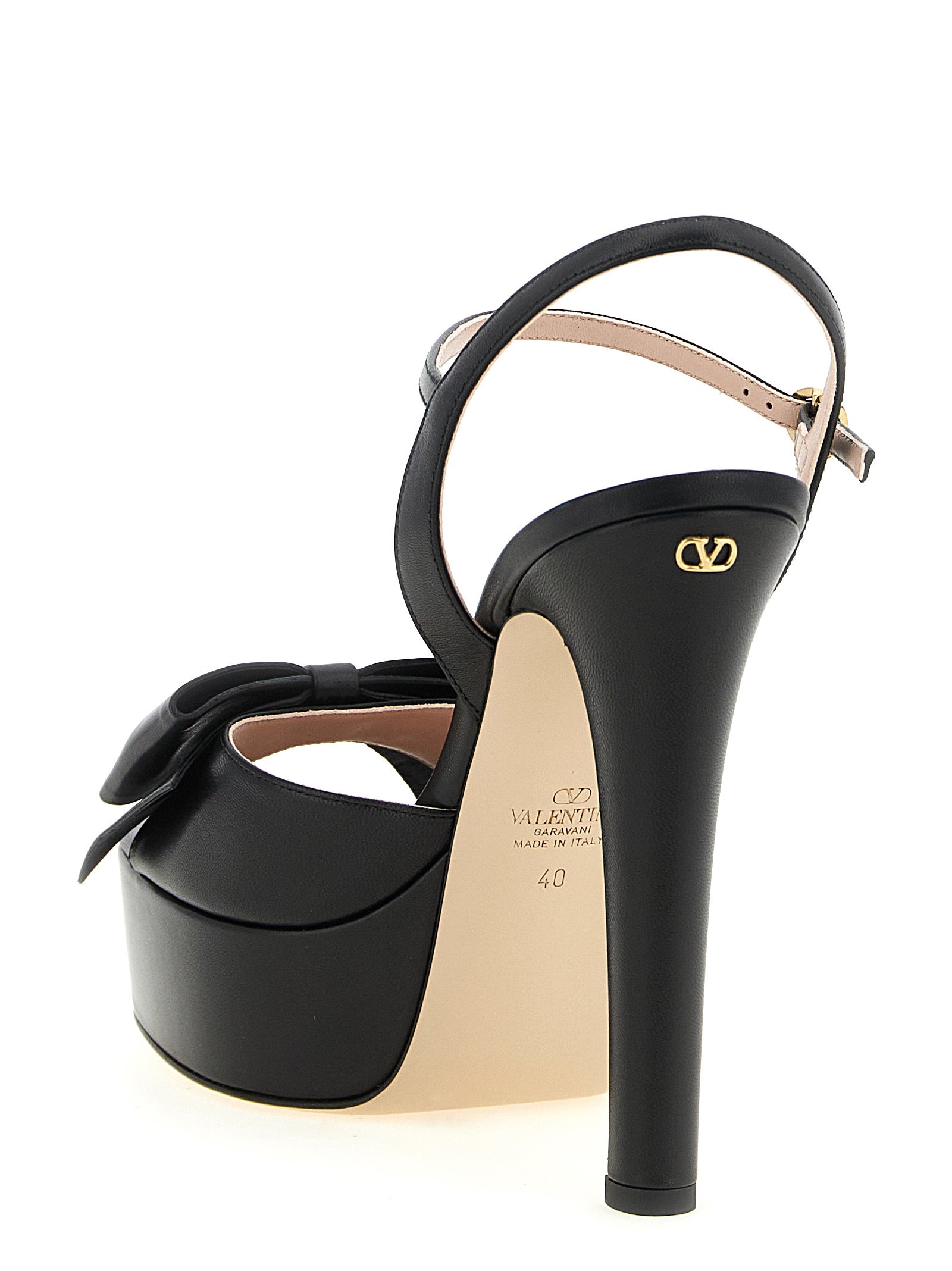 Schwarze Stiletto-Sandalen aus Kalbsleder