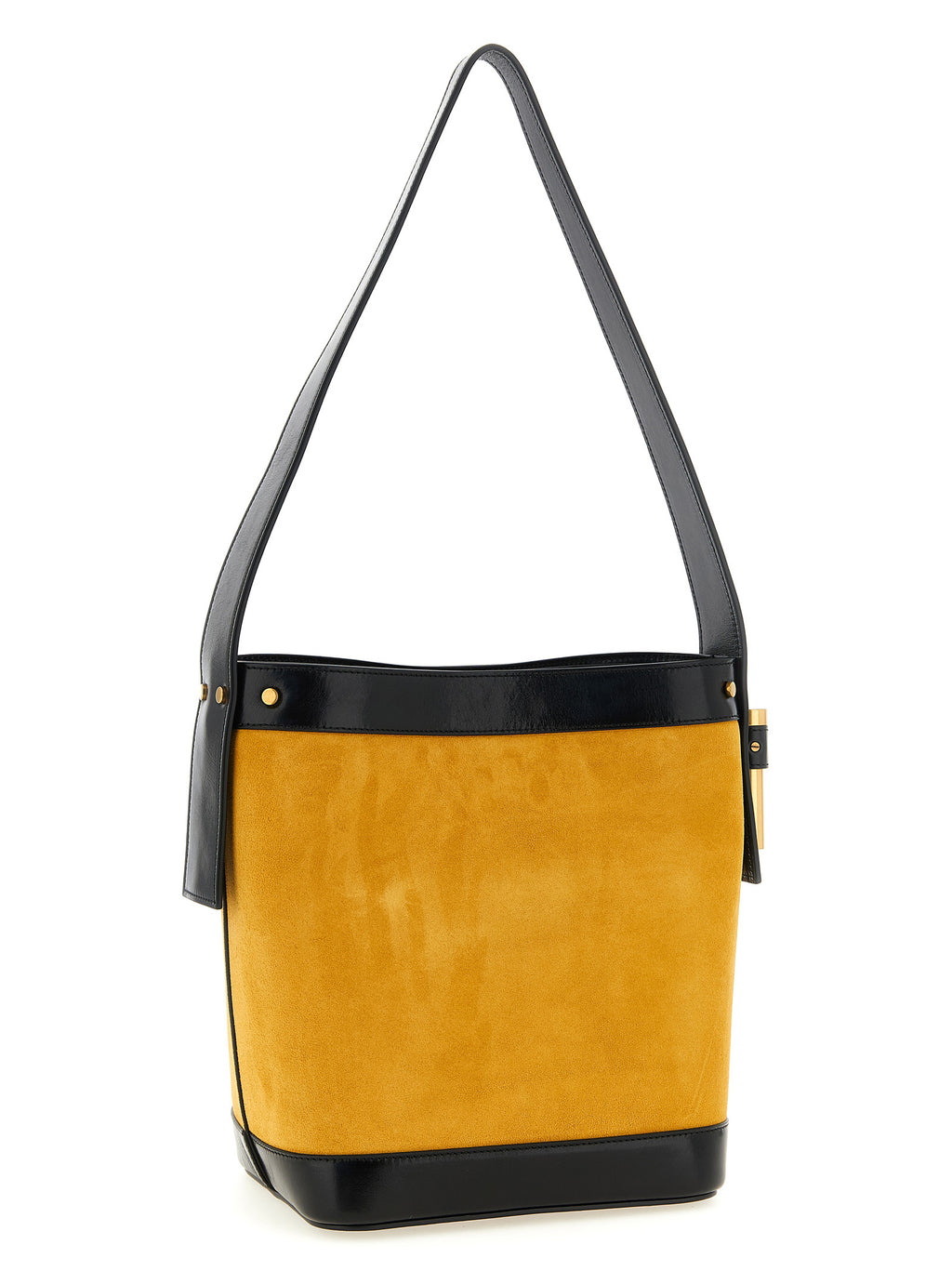 Zweifarbige Schultertasche aus Kalbsleder