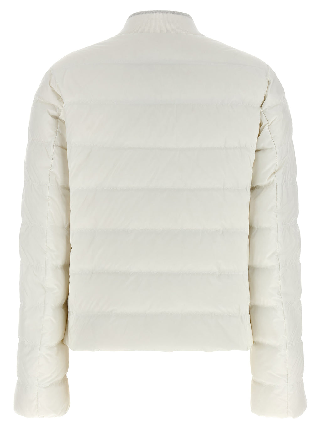 Weiße Polyester-Jacke in voller Länge