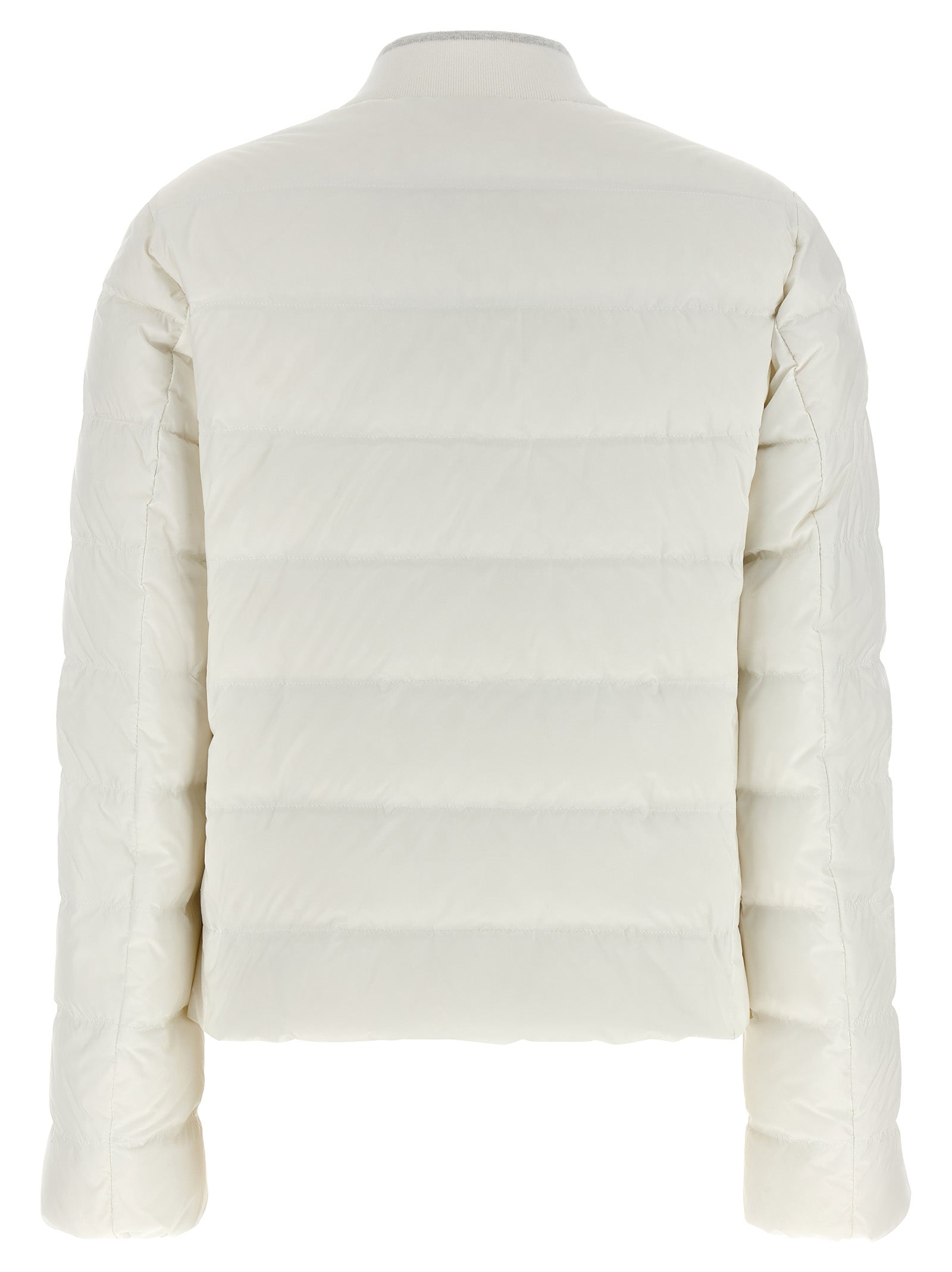 Weiße Polyester-Jacke in voller Länge