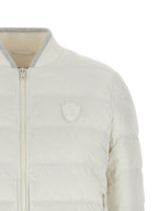 Weiße Polyester-Jacke in voller Länge