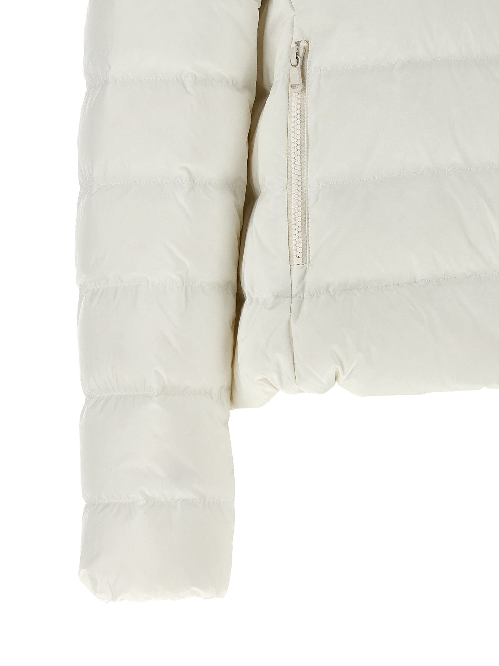 Weiße Polyester-Jacke in voller Länge