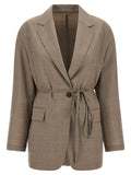 Mantel aus reiner Schurwolle in Beige