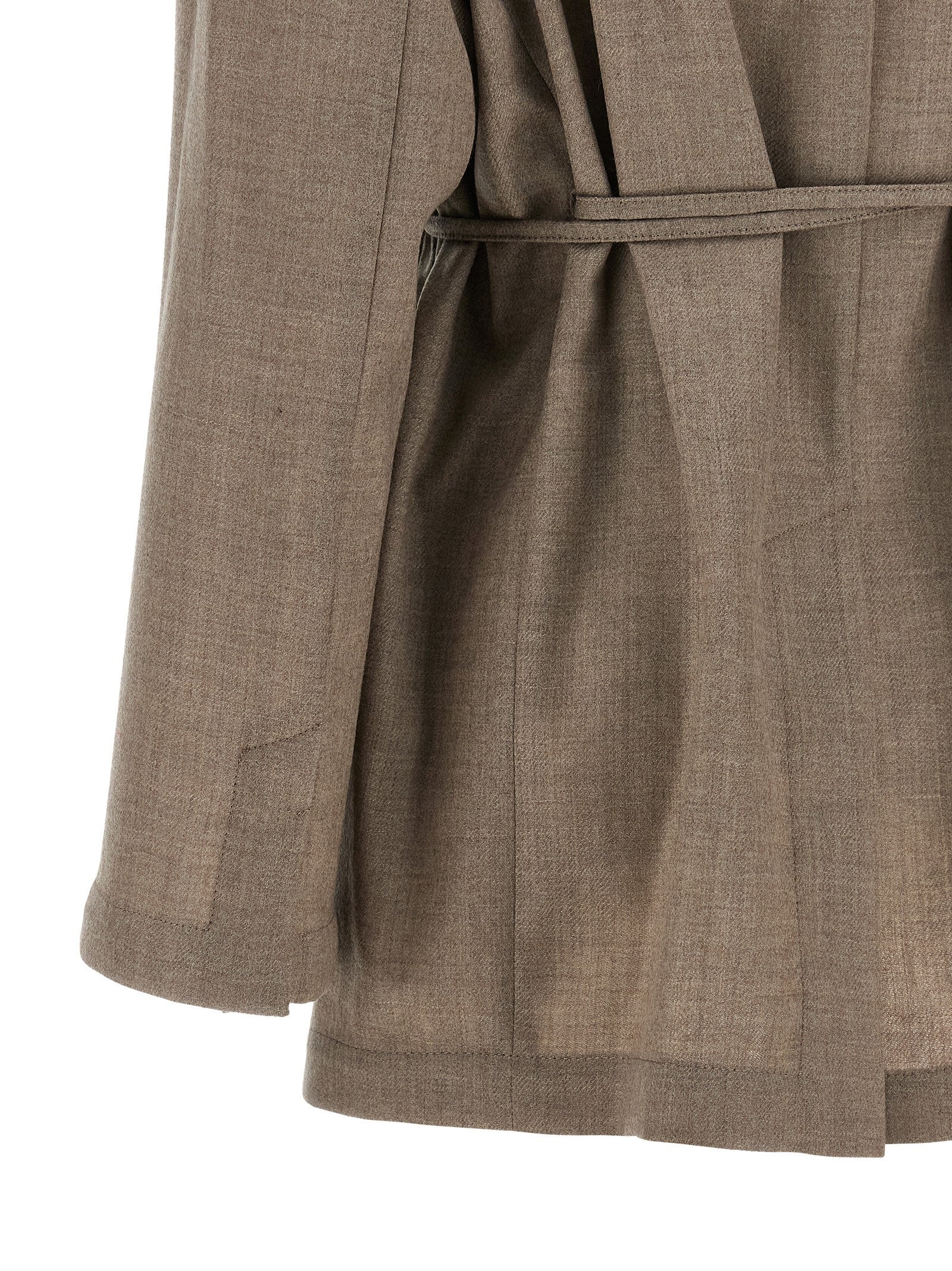 Mantel aus reiner Schurwolle in Beige