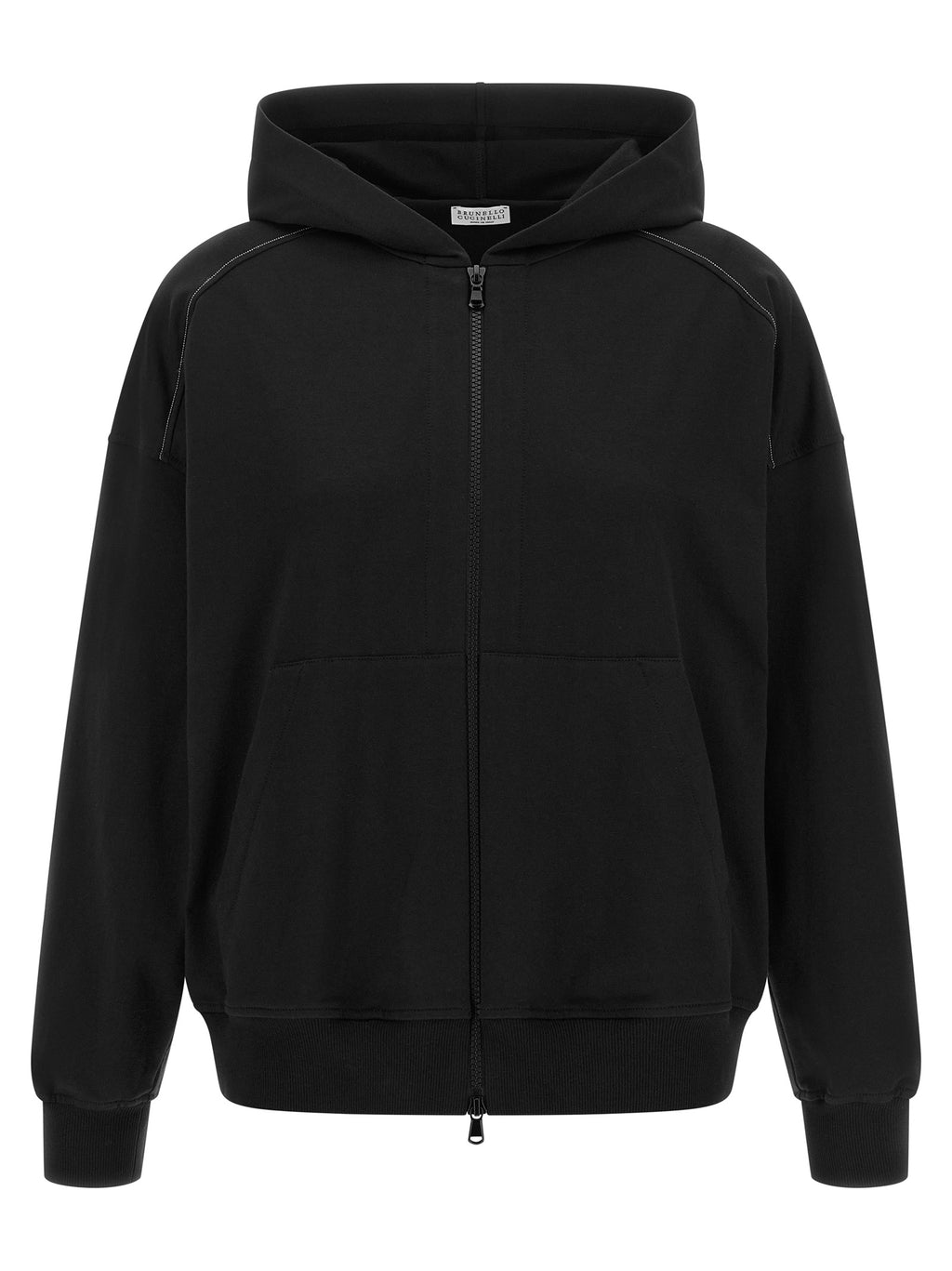 Schwarzer Baumwoll-Sweatshirt