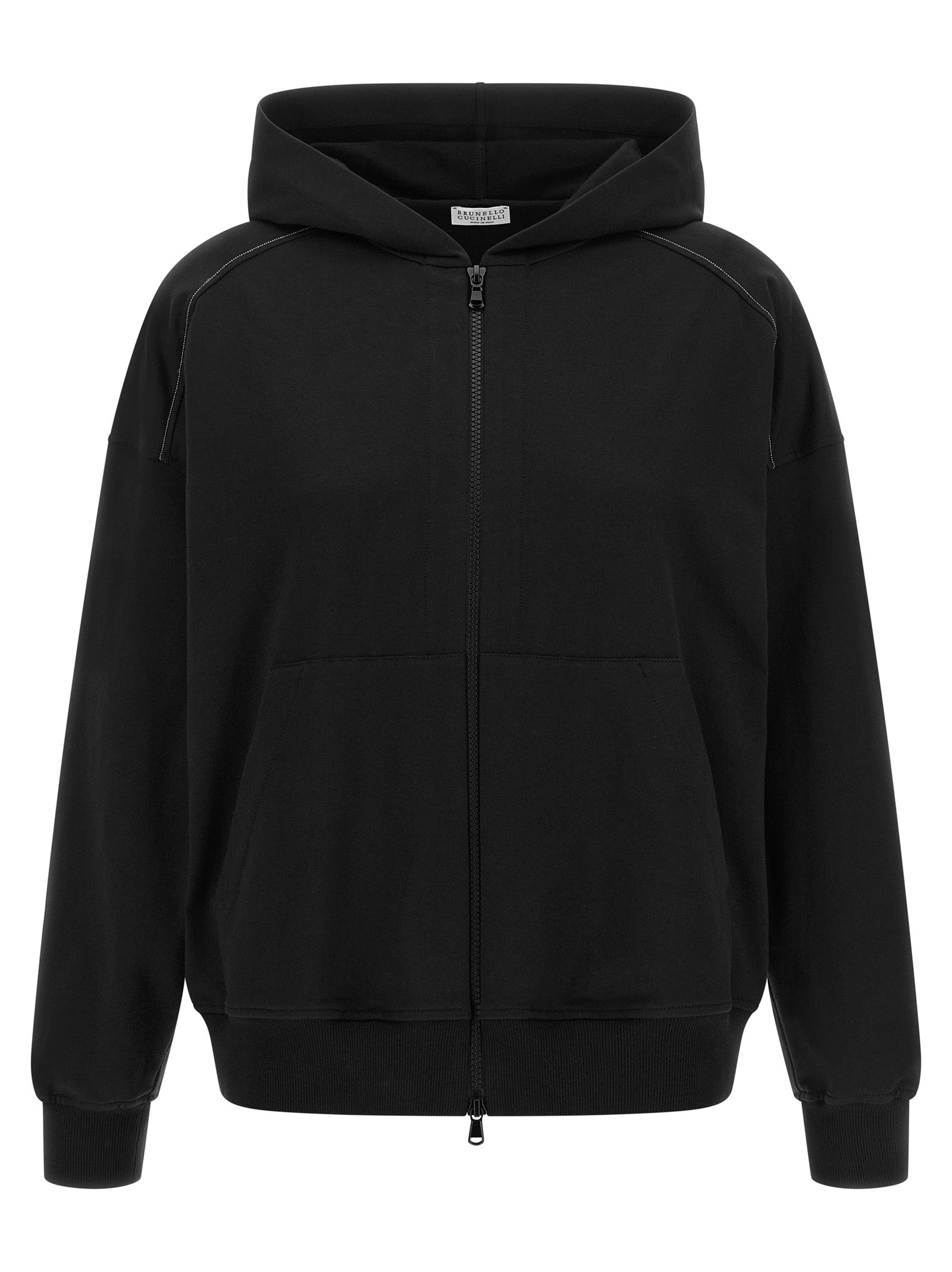 Schwarzer Baumwoll-Sweatshirt