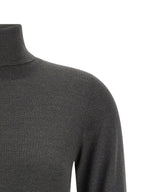 Grauer Kaschmir-Strickjacke