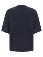 Blauer Kaschmir-Cardigan