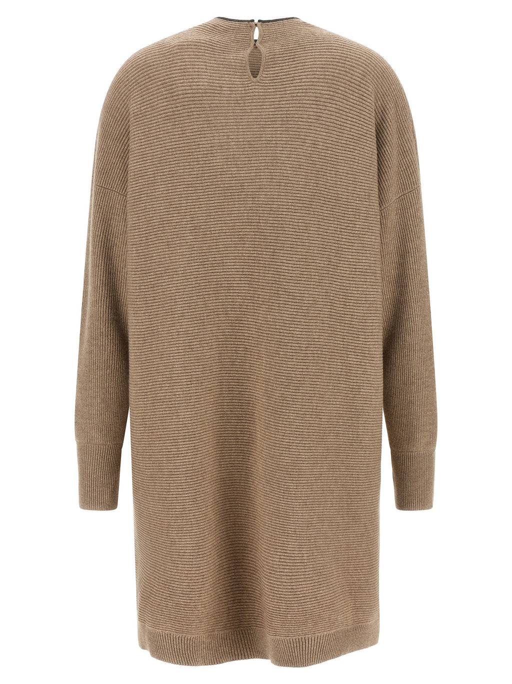 Kurzes Kleid aus beiger Schurwolle
