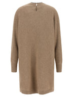 Kurzes Kleid aus beiger Schurwolle