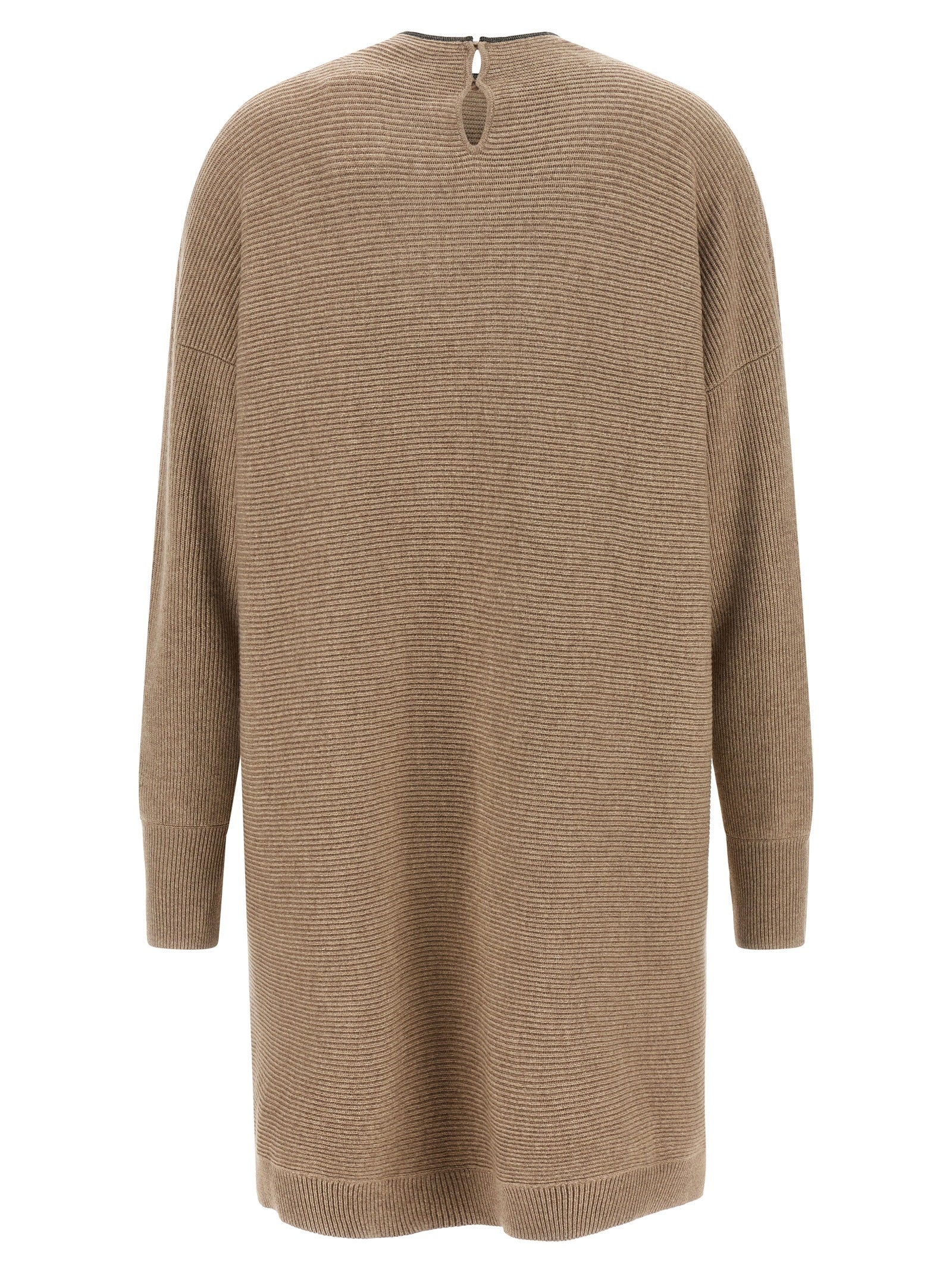 Kurzes Kleid aus beiger Schurwolle