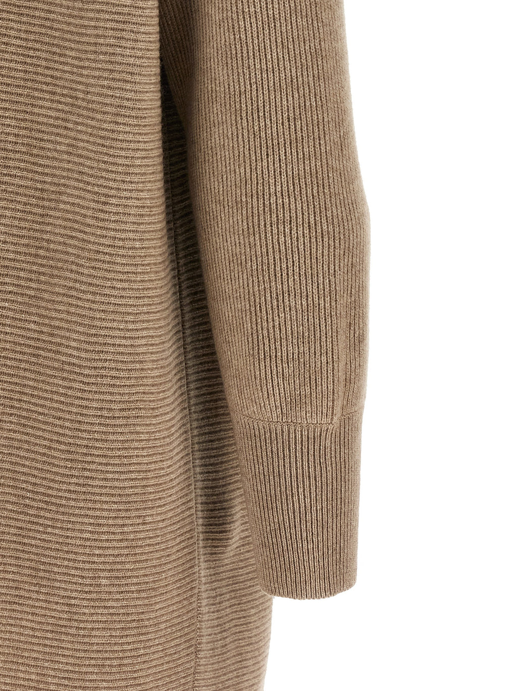 Kurzes Kleid aus beiger Schurwolle