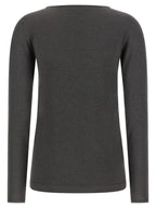 Grauer Kaschmir-Strickjacke