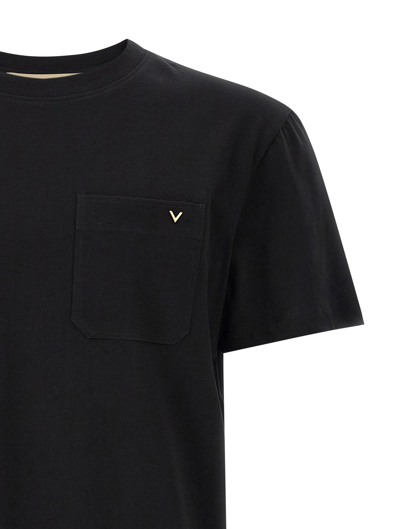Schwarzes Baumwoll-T-Shirt