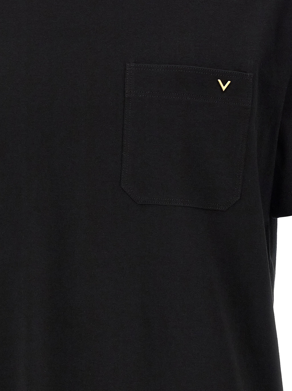 Schwarzes Baumwoll-T-Shirt