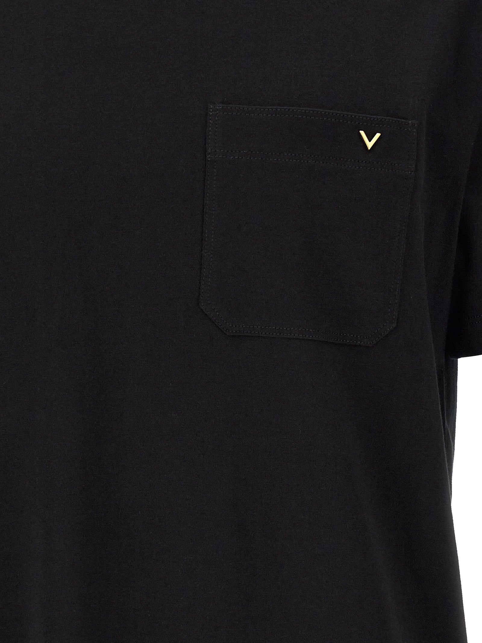 Schwarzes Baumwoll-T-Shirt