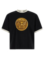 Schwarzes Baumwoll-T-Shirt
