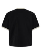 Schwarzes Baumwoll-T-Shirt
