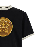 Schwarzes Baumwoll-T-Shirt