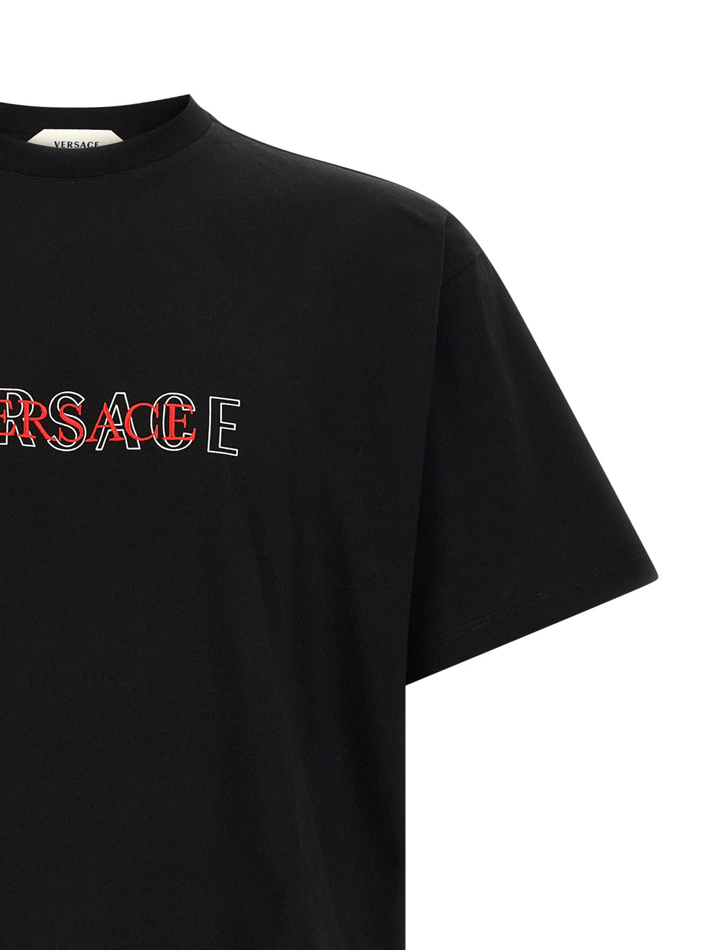Schwarzes Baumwoll-T-Shirt
