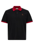 Schwarzes Baumwoll-Poloshirt