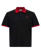 Schwarzes Baumwoll-Poloshirt