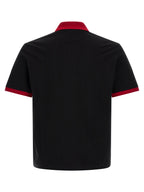 Schwarzes Baumwoll-Poloshirt