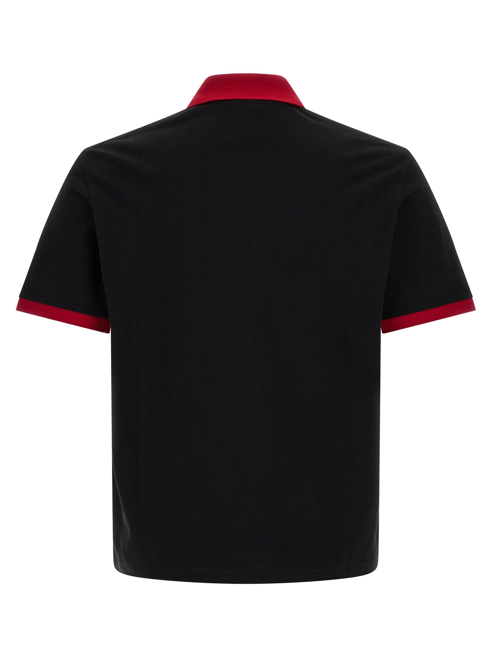 Schwarzes Baumwoll-Poloshirt