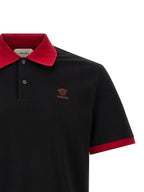 Schwarzes Baumwoll-Poloshirt