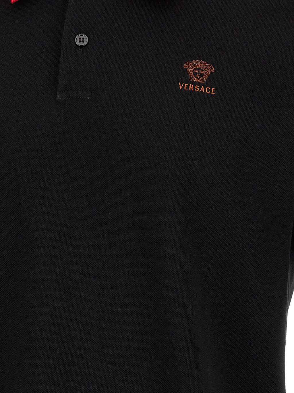 Schwarzes Baumwoll-Poloshirt
