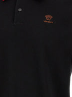Schwarzes Baumwoll-Poloshirt
