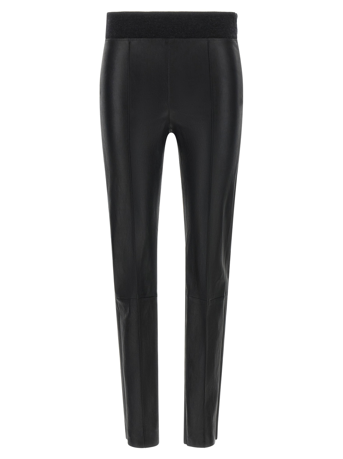 Brunello Cucinelli Schwarze Leggings aus Lammleder