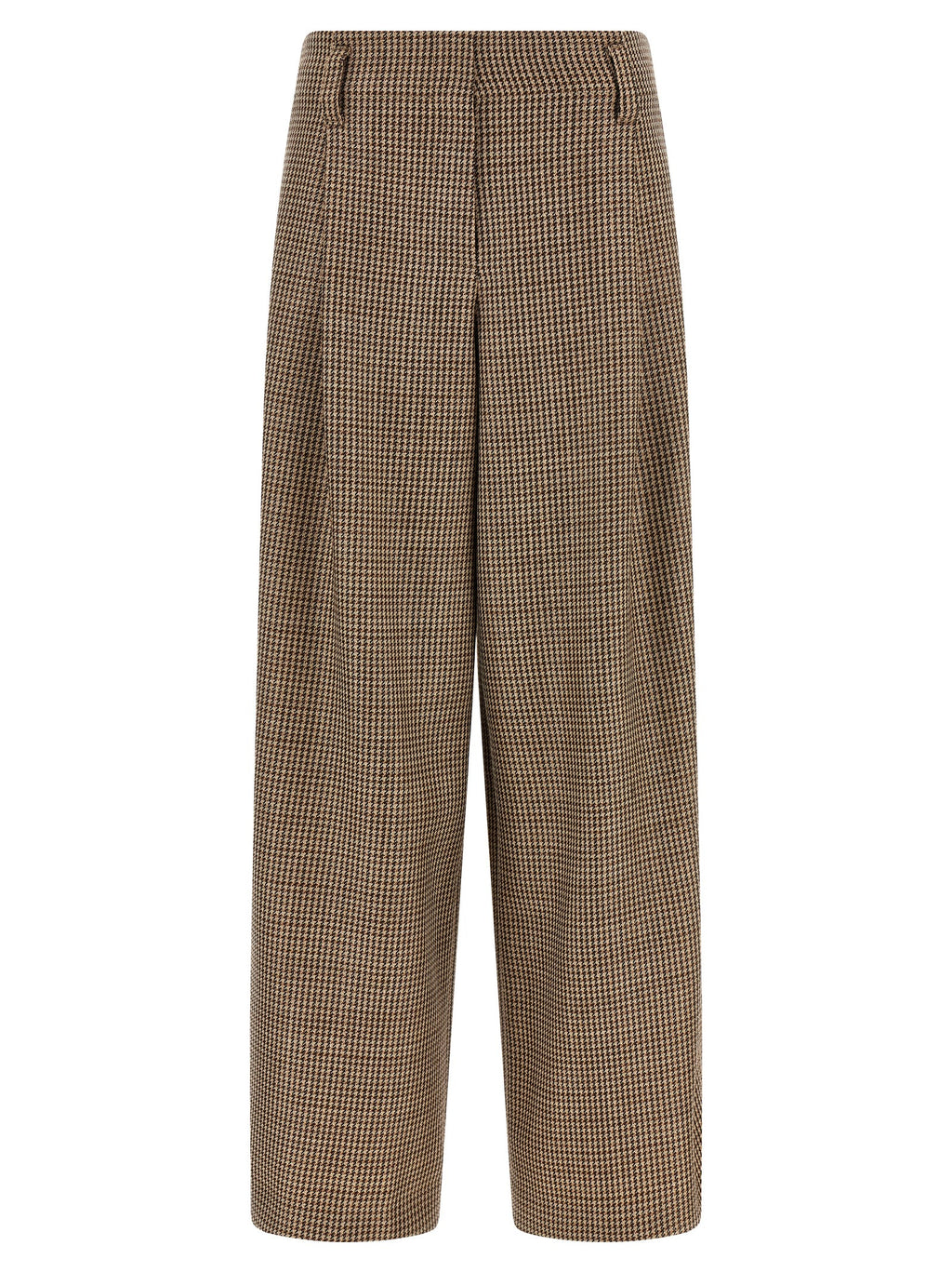 Braune Hose aus reiner Schurwolle mit ausgestelltem Bein