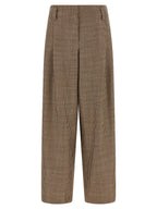 Braune Hose aus reiner Schurwolle mit ausgestelltem Bein