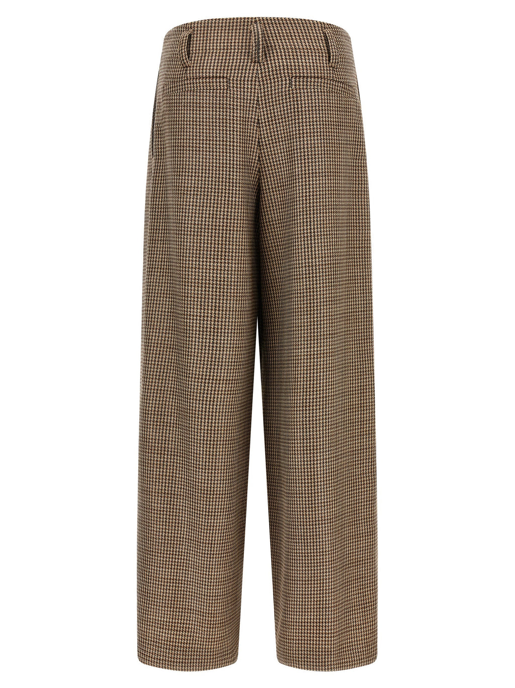 Braune Hose aus reiner Schurwolle mit ausgestelltem Bein