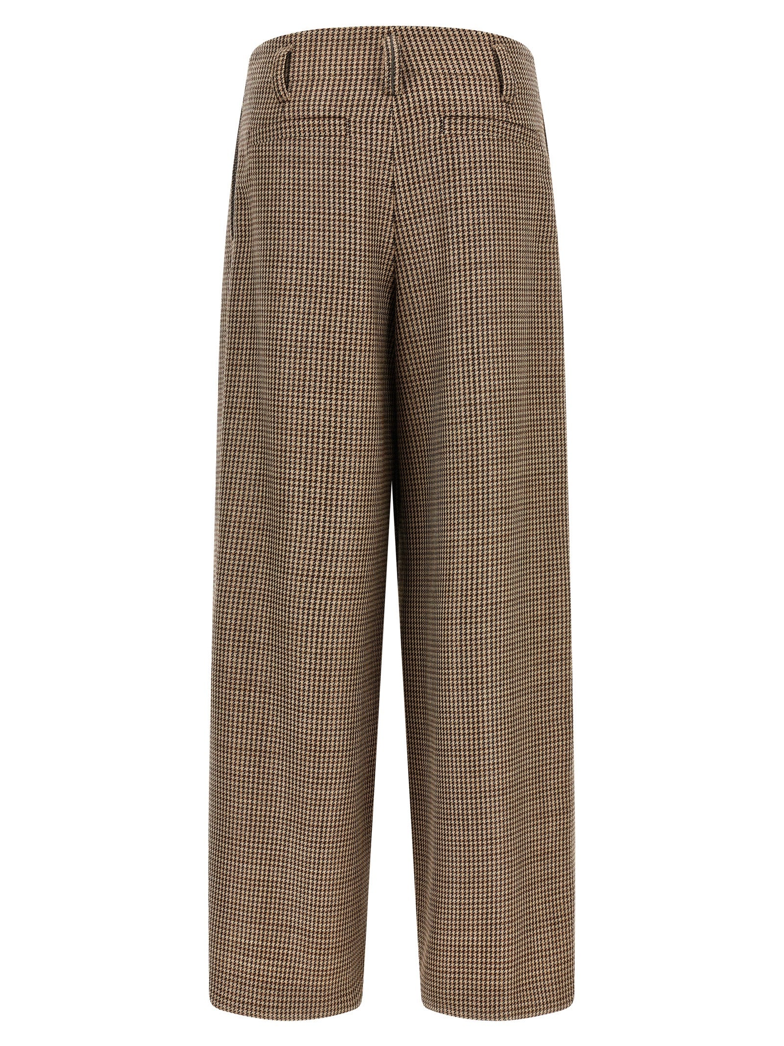 Braune Hose aus reiner Schurwolle mit ausgestelltem Bein