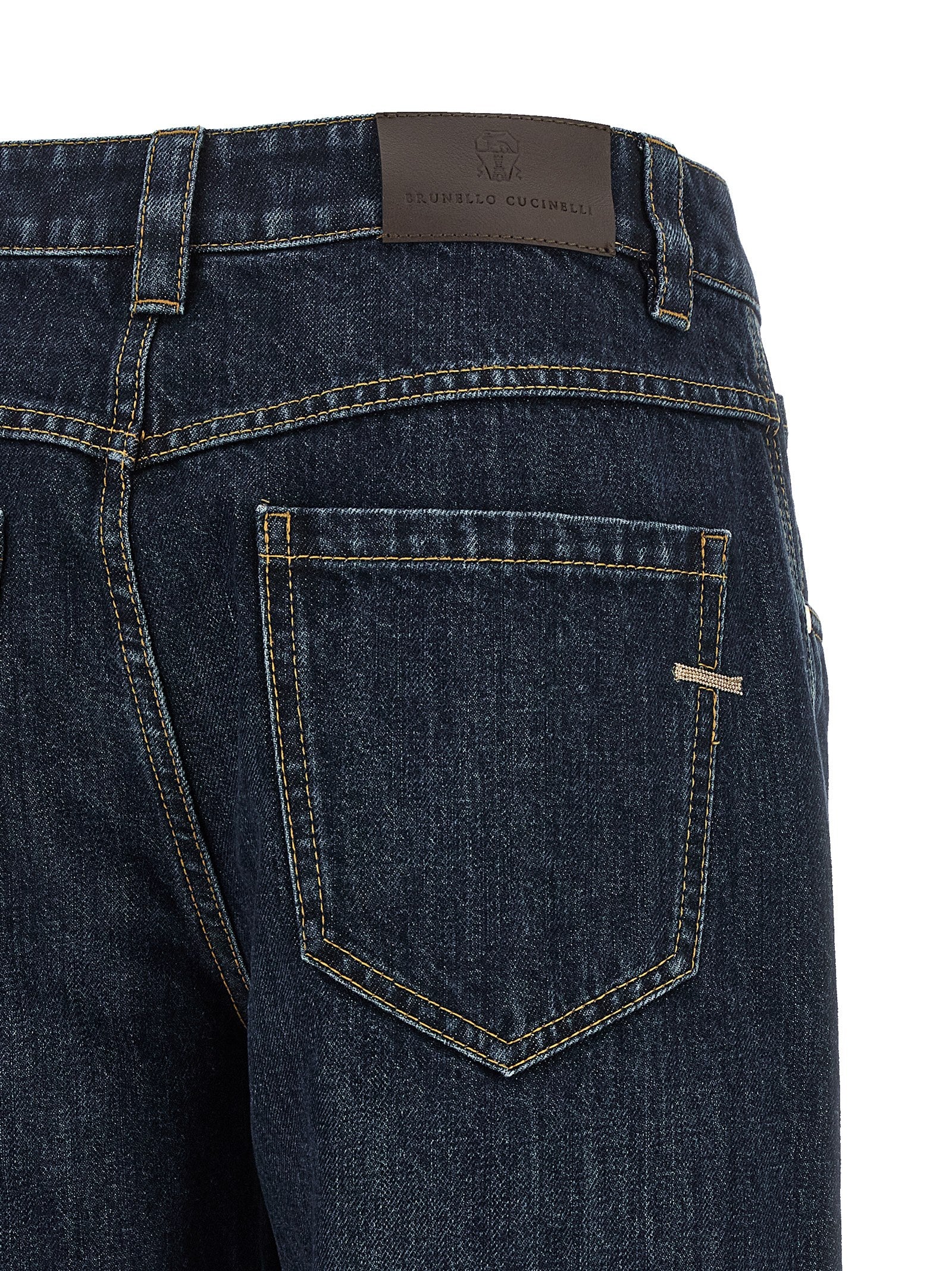 Blaue Jeans aus Baumwolle im geraden Schnitt