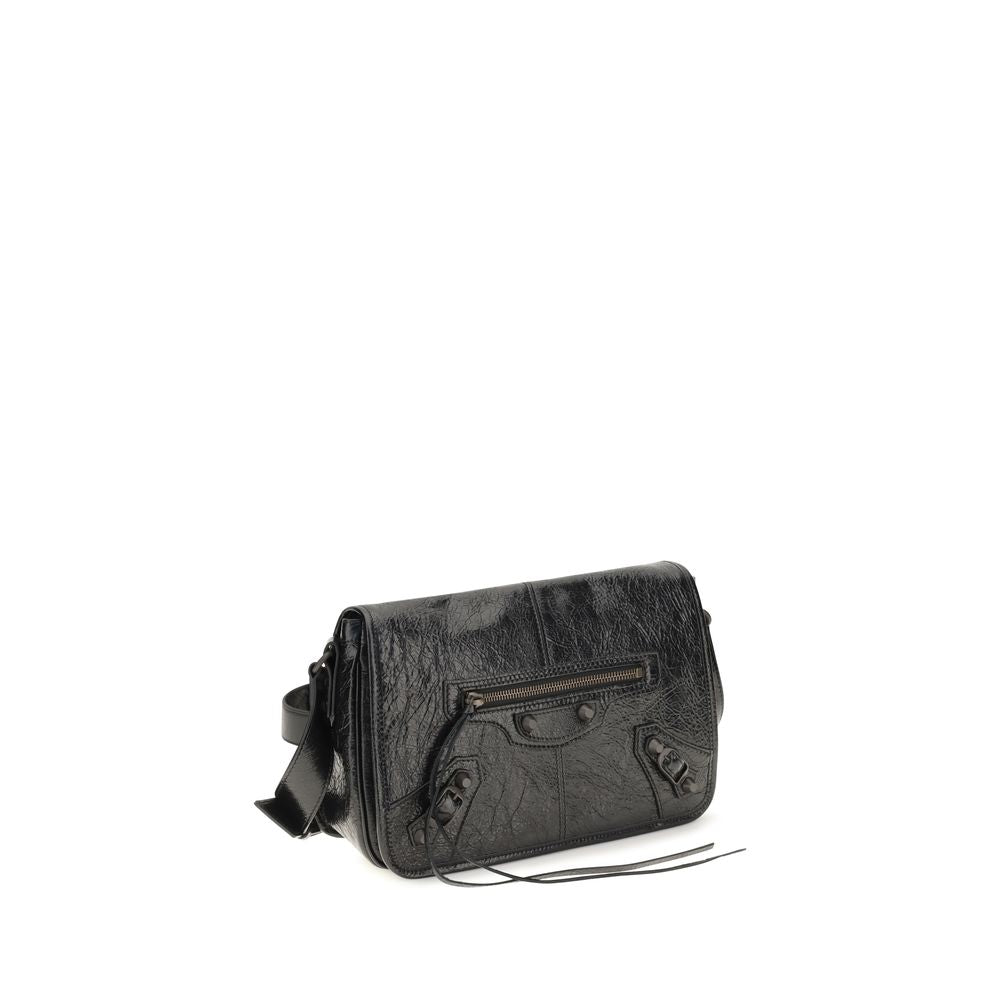 Schwarze Lammleder Schultertasche Ovis Aries Aries