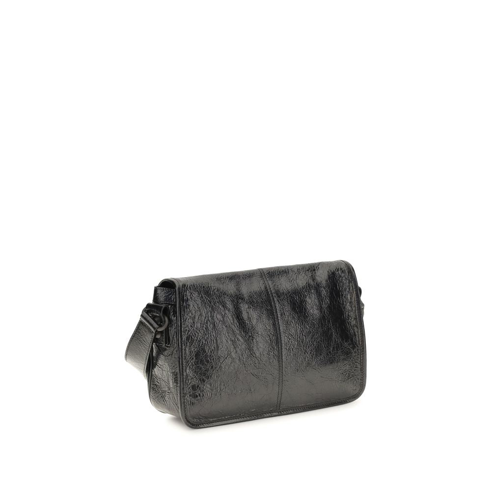 Schwarze Lammleder Schultertasche Ovis Aries Aries