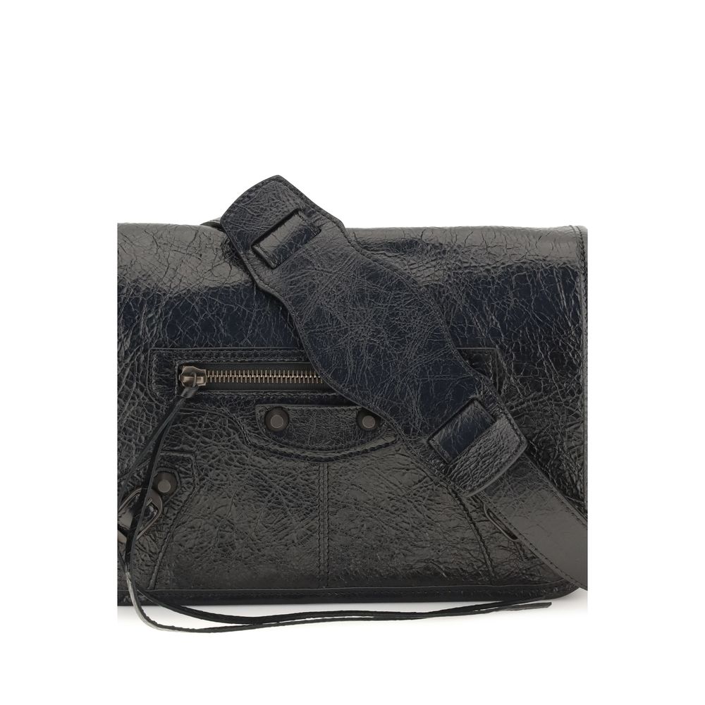 Schwarze Lammleder Schultertasche Ovis Aries Aries