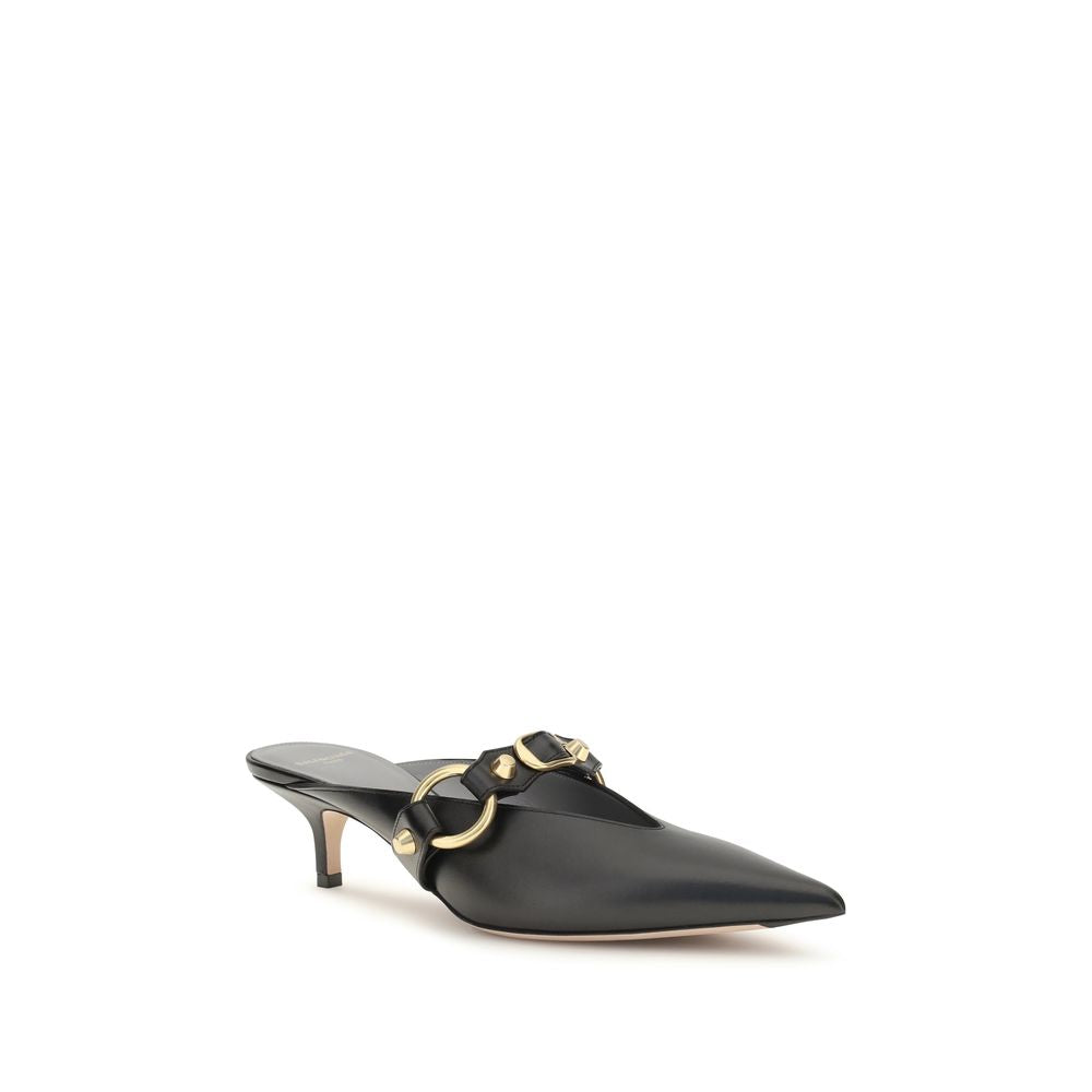 Schwarze Mules aus Leder