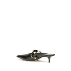Schwarze Mules aus Leder