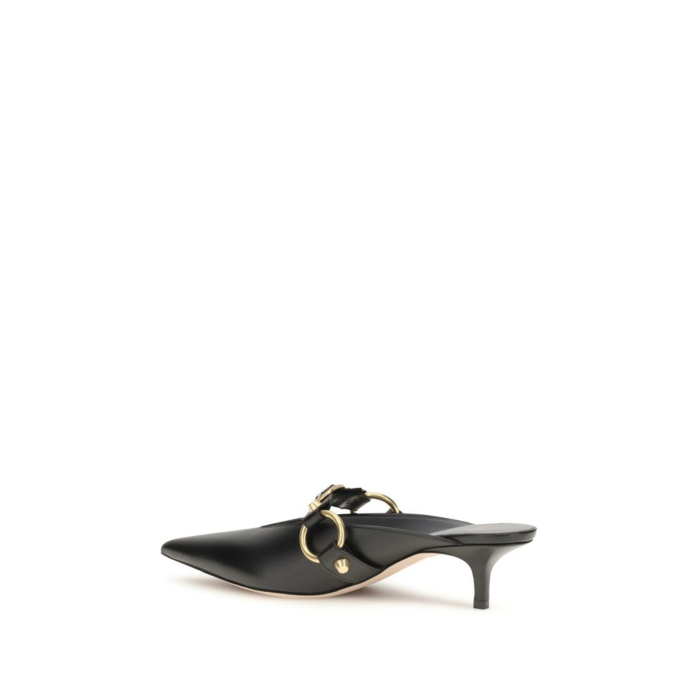 Schwarze Mules aus Leder