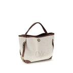 Beige Stoff-Handtasche