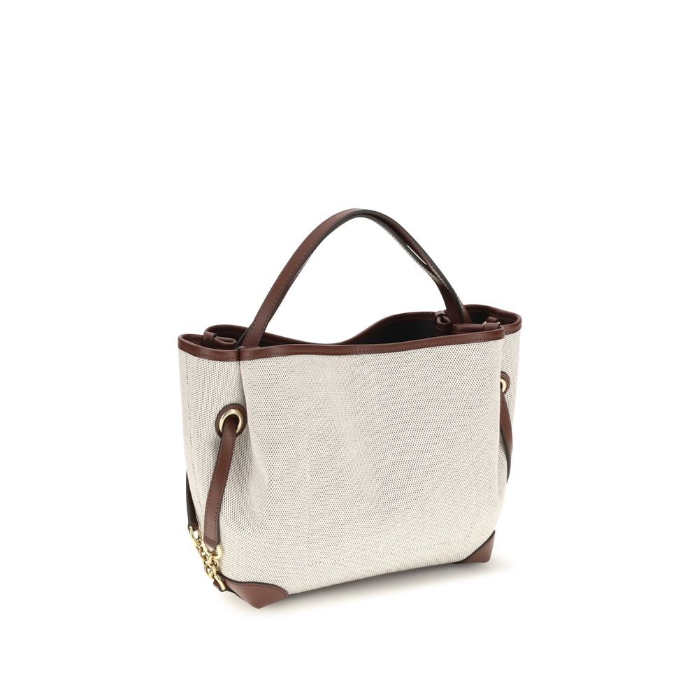 Beige Stoff-Handtasche